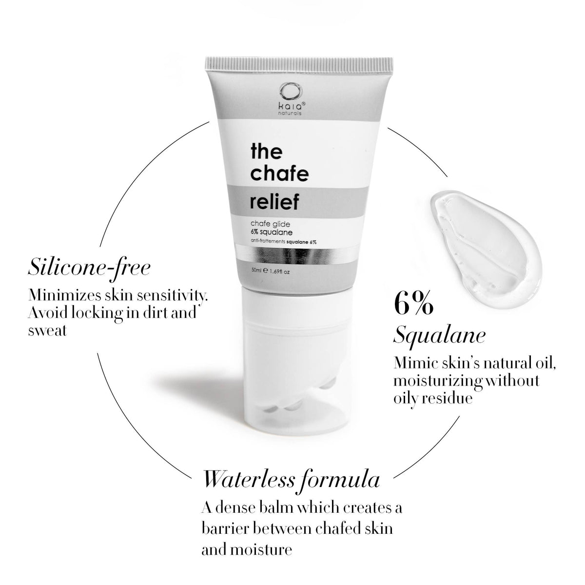 Kaia Naturals - The anti chafe relief balm | protective barrier 6% squalane